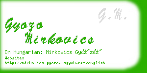 gyozo mirkovics business card